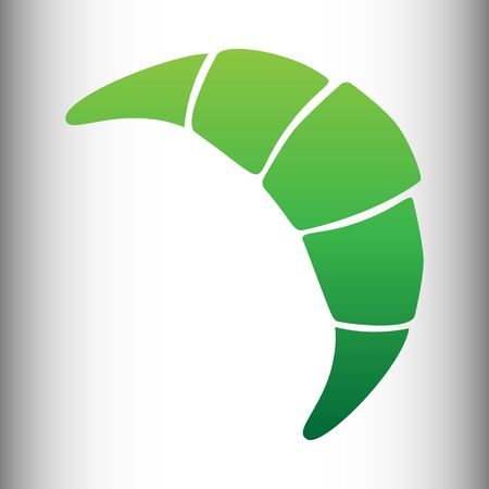 Croissant simple icon. Green gradient icon on gray gradient backround.のイラスト素材
