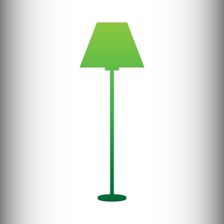 Lamp simple Icon. Green gradient icon on gray gradient backround.のイラスト素材