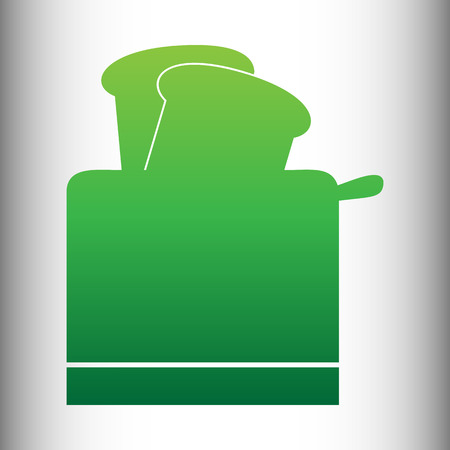 Toaster simple Icon. Green gradient icon on gray gradient backround.のイラスト素材