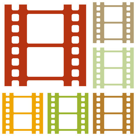 Reel of film sign. Colorful autumn set of icons.のイラスト素材