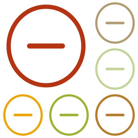 Negative symbol illustration. Minus sign. Colorful autumn set of icons.のイラスト素材