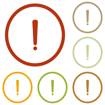 Exclamation mark sign. Colorful autumn set of icons.のイラスト素材