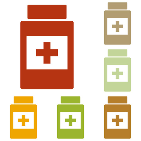Medical container sign. Colorful autumn set of icons.のイラスト素材