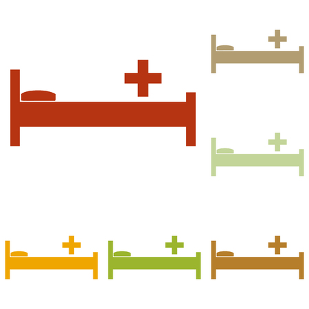 Hospital sign illustration. Colorful autumn set of icons.のイラスト素材