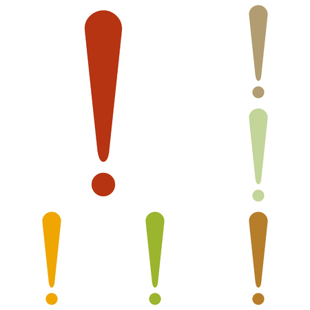 Attention sign illustration. Colorful autumn set of icons.のイラスト素材
