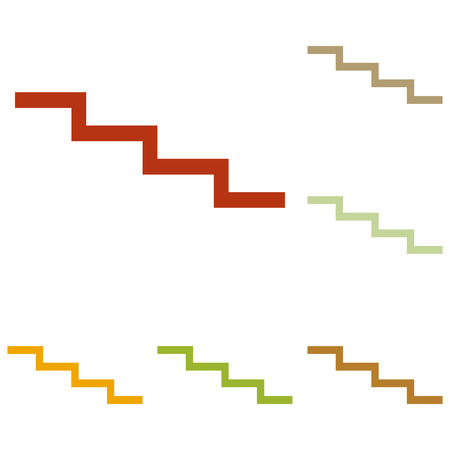 Stair down sign. Colorful autumn set of icons.のイラスト素材