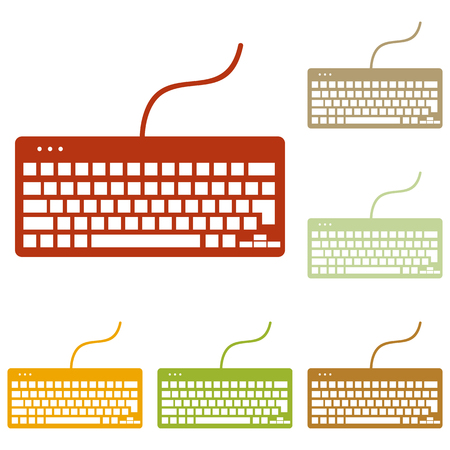 Keyboard simple sign. Colorful autumn set of icons.のイラスト素材