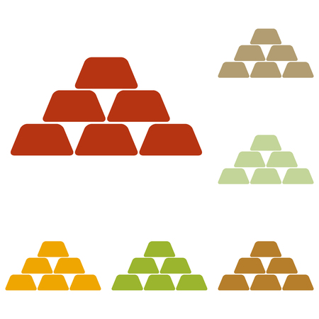 Gold simple sign. Colorful autumn set of icons.のイラスト素材