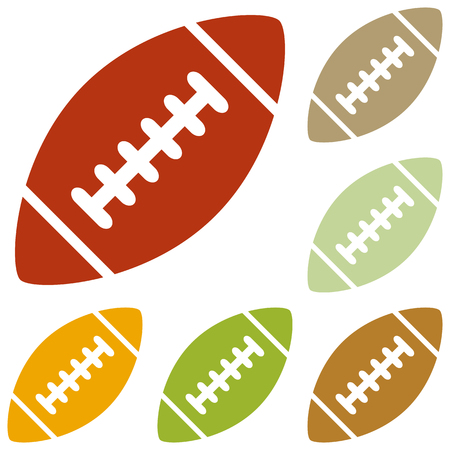 American simple football ball. Colorful autumn set of icons.のイラスト素材