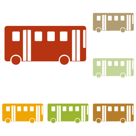 Bus simple sign. Colorful autumn set of icons.のイラスト素材