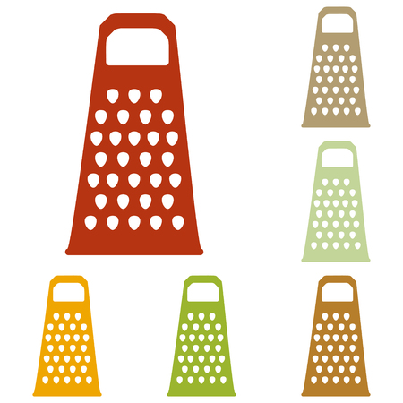 Cheese grater sign. Colorful autumn set of icons.のイラスト素材