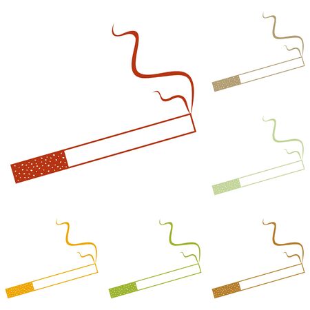 Smoke icon great for any use. Colorful autumn set of icons.のイラスト素材