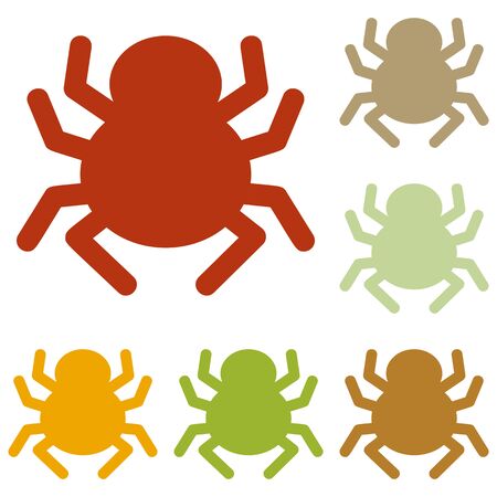 Spider sign illustration. Colorful autumn set of icons.のイラスト素材