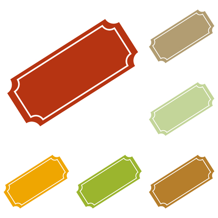 Ticket sign illustration. Colorful autumn set of icons.のイラスト素材