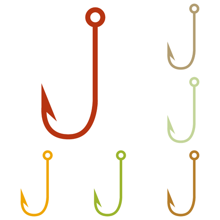 Fishing Hook sign illustration. Colorful autumn set of icons.のイラスト素材