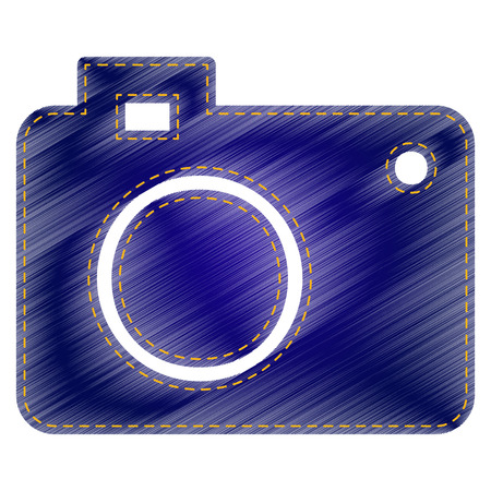 Digital camera sign. Jeans style icon on white background.のイラスト素材