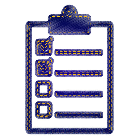 Checklist sign illustration. Jeans style icon on white background.のイラスト素材