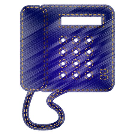 Communication or phone sign. Jeans style icon on white background.のイラスト素材