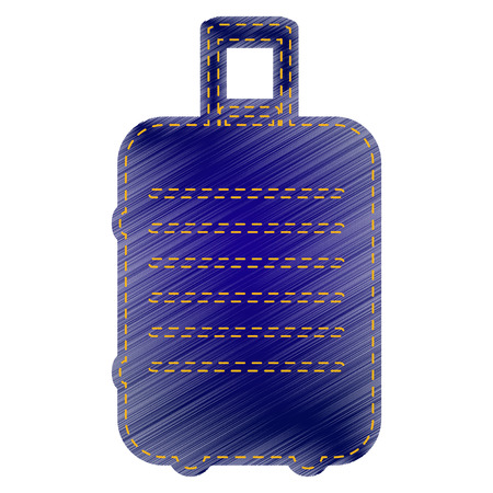 Baggage sign illustration. Jeans style icon on white background.のイラスト素材