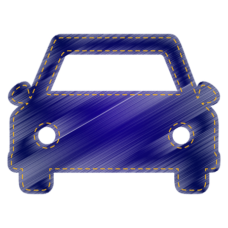 Car sign illustration. Jeans style icon on white background.のイラスト素材
