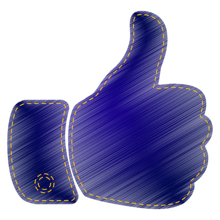 Hand sign illustration. Jeans style icon on white background.のイラスト素材