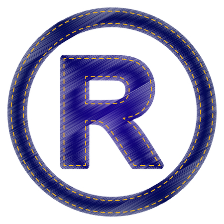 Registered Trademark sign. Jeans style icon on white background.のイラスト素材
