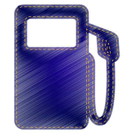 Gas pump sign. Jeans style icon on white background.のイラスト素材