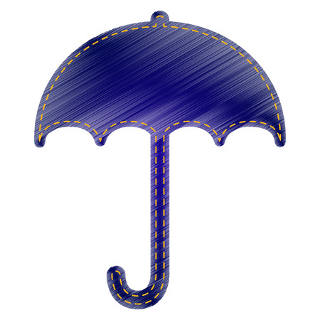 Umbrella sign icon. Rain protection symbol. Flat design style. Jeans style icon on white background.のイラスト素材