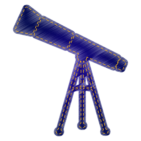 Telescope simple sign. Jeans style icon on white background.のイラスト素材