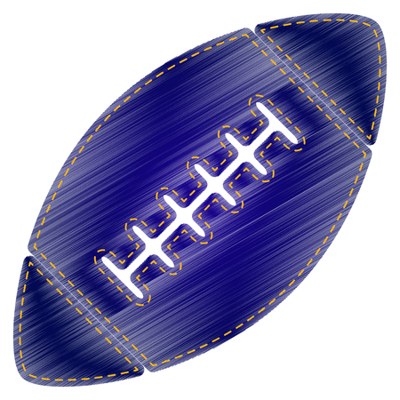 American simple football ball. Jeans style icon on white background.のイラスト素材