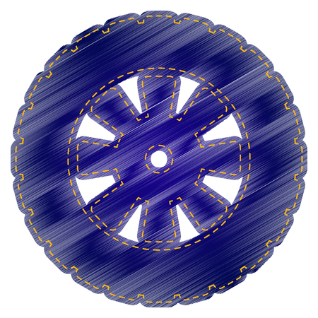 Road tire sign. Jeans style icon on white background.のイラスト素材