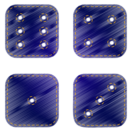 Devils bones, Ivories sign. Jeans style icon on white background.のイラスト素材