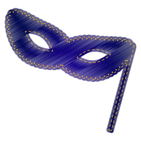 Traditional Venetian Carnival Decorative mask sign. Jeans style icon on white background.のイラスト素材