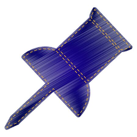 Pin push sign. Jeans style icon on white background.のイラスト素材