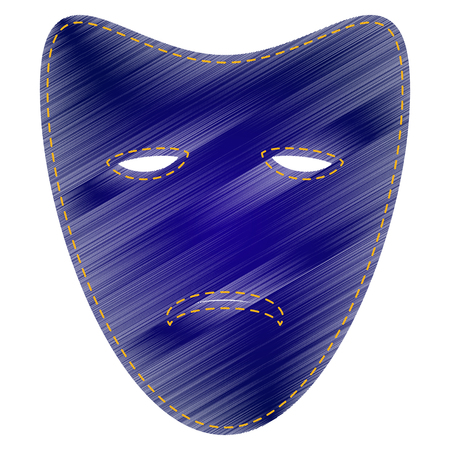 Tragedy theatrical masks. Jeans style icon on white background.のイラスト素材