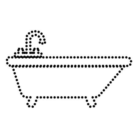 Bathtub sign illustration. Dot style or bullet style icon on white.のイラスト素材