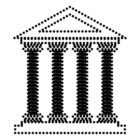 Historical building illustration. Dot style or bullet style icon on white.のイラスト素材