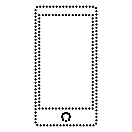 Abstract style modern gadget with blank screen. Template for any content. Dot style or bullet style icon on white.のイラスト素材