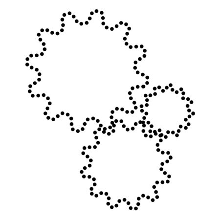 Settings sign illustration. Dot style or bullet style icon on white.のイラスト素材