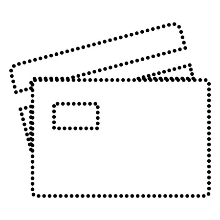 Credit Card sign. Dot style or bullet style icon on white.のイラスト素材