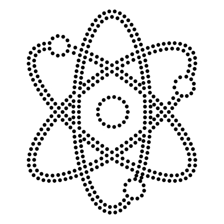 Atom sign illustration. Dot style or bullet style icon on white.のイラスト素材