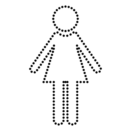 Woman sign illustration. Dot style or bullet style icon on white.のイラスト素材