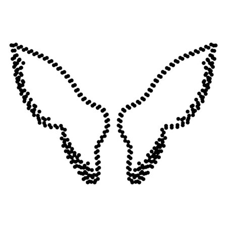 Wings sign illustration. Dot style or bullet style icon on white.のイラスト素材