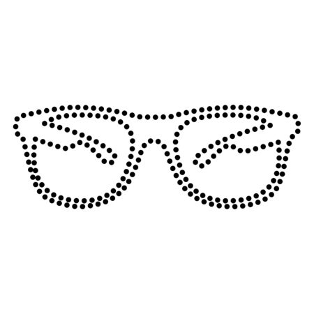 Sunglasses sign illustration. Dot style or bullet style icon on white.のイラスト素材