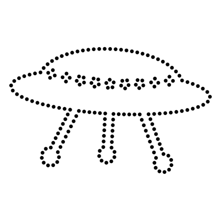 UFO simple sign. Dot style or bullet style icon on white.のイラスト素材