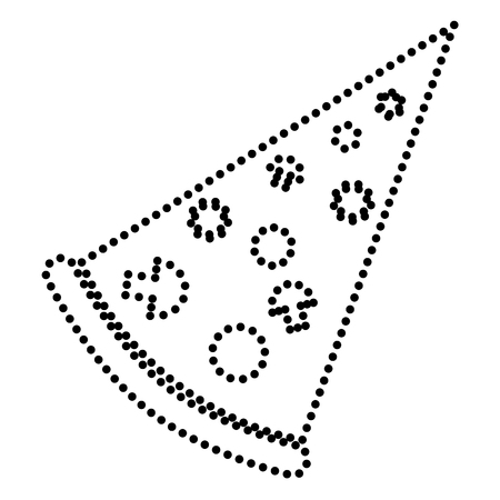 Pizza simple sign. Dot style or bullet style icon on white.のイラスト素材