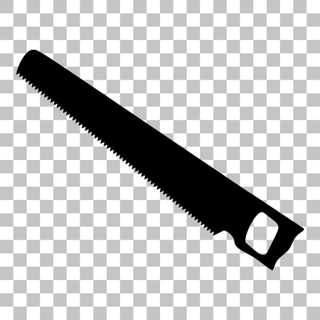 Saw simple sign. Flat style black icon on transparent background.のイラスト素材