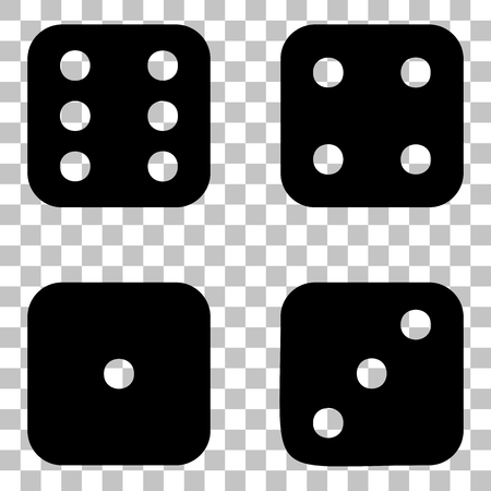 Devils bones, Ivories sign. Flat style black icon on transparent background.のイラスト素材