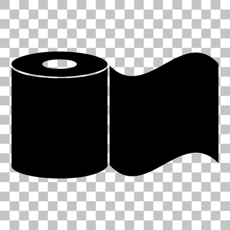 Toilet Paper sign. Flat style black icon on transparent background.のイラスト素材