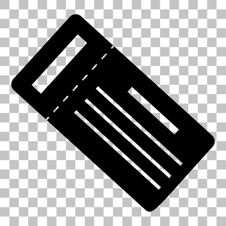 Ticket simple sign. Flat style black icon on transparent background.のイラスト素材